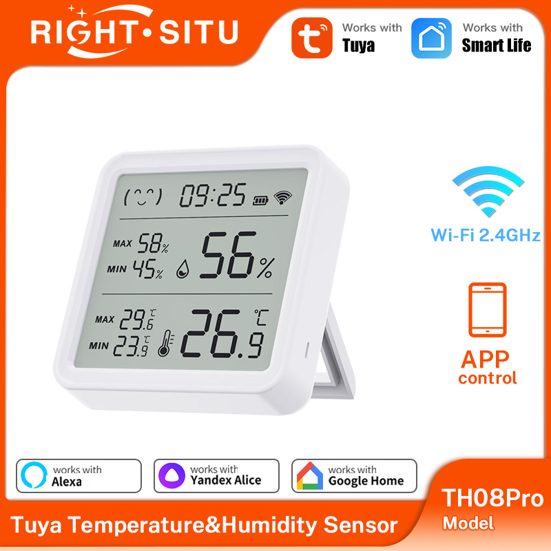 Temperature Humidity Sensor - Thermomètre hygromètre WiFi Tuya avec rétroéclairage,