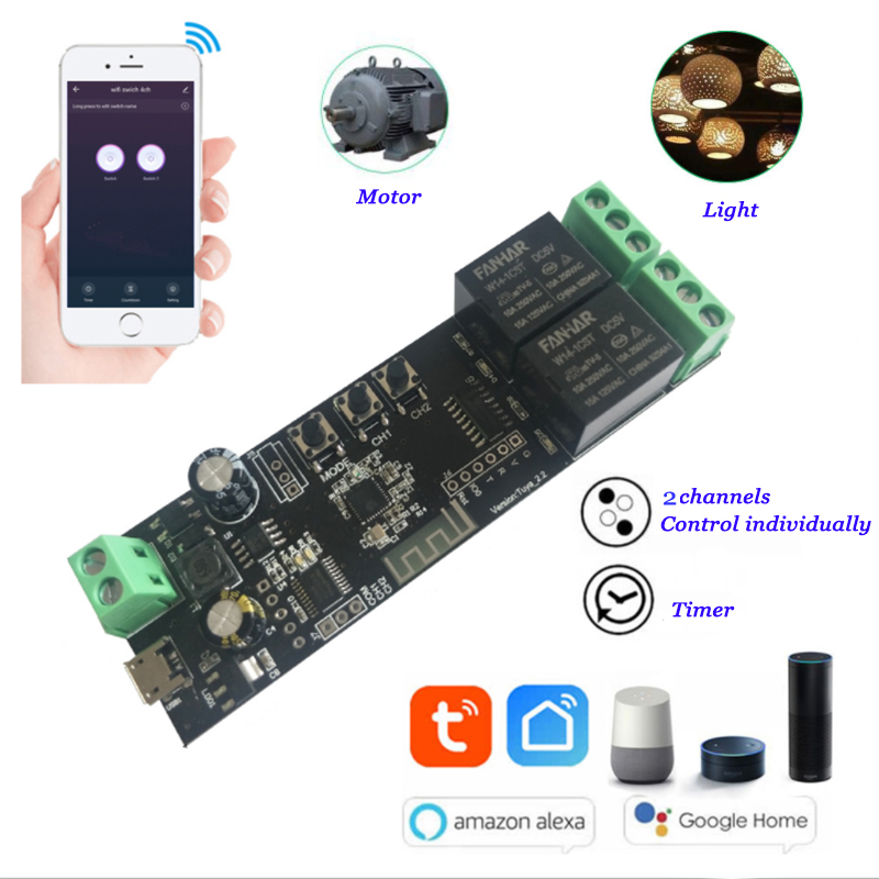 Smart Home Automation Diy - Tableau de commande intelligent WiFi 2CH