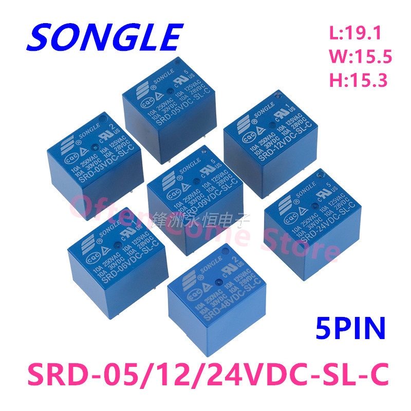 Shelly Relay Module - 5 pièces nouveau relais SRD-05VDC-SL-C SRD-12VDC-SL-C