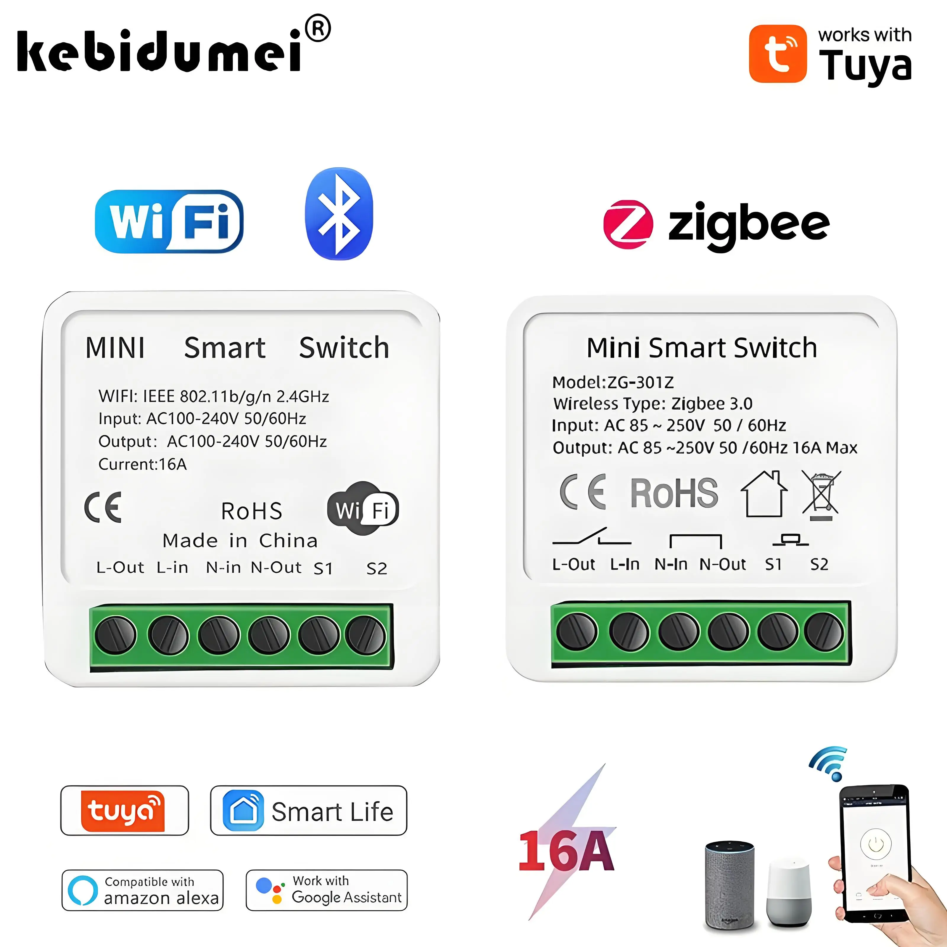Smart Home Automation Diy - 16A Tuya Zigbee 3.0 Mini commutateur