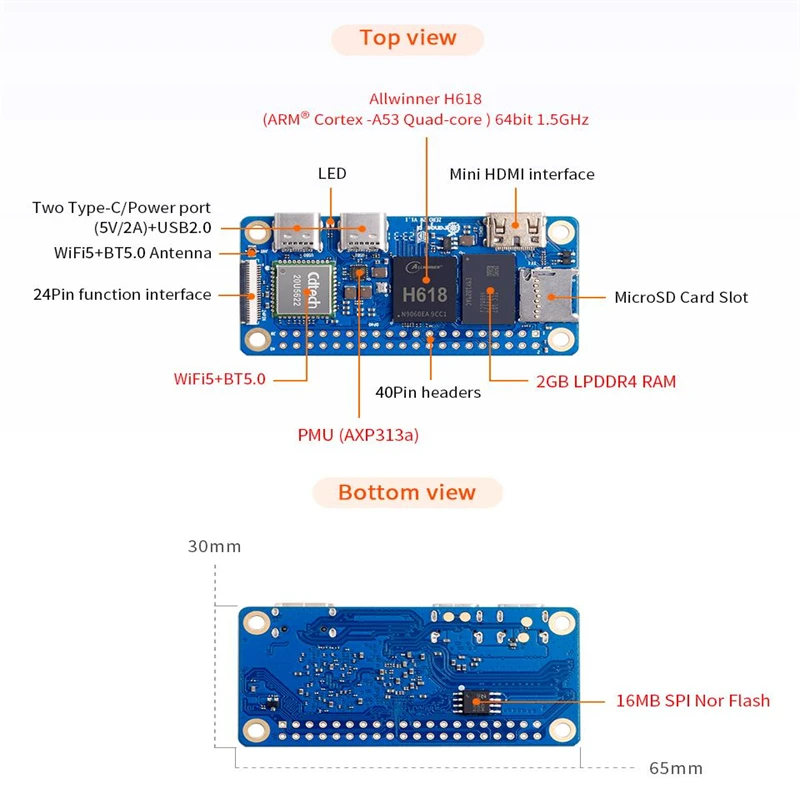 Orange Pi Zero 2 W 2GB RAM DDR - Pi Zero W Board avis et prix